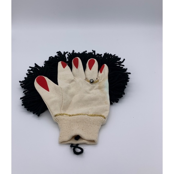 Vintage Handmade Yarn Dusting Mitt Cleaning Dusting Glove Dust Mitten - Picture 4 of 5